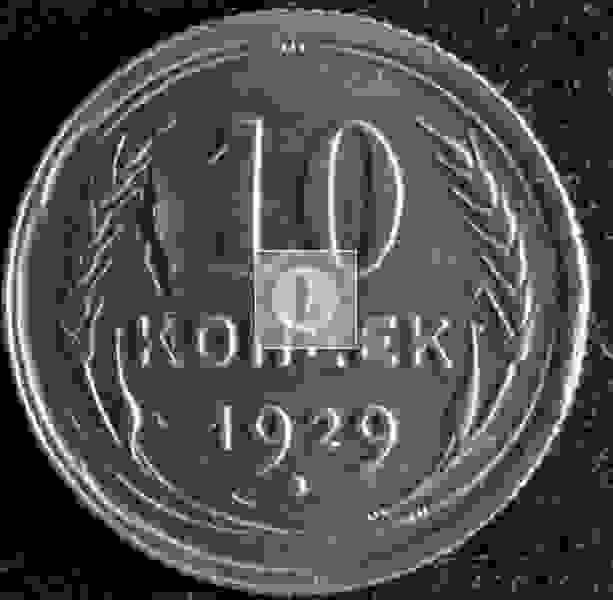 10 копеек 1929 года раскол
